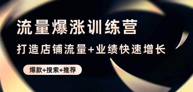 #31度网赚班# 流量爆涨训练营：打造店铺流量+业绩快速增长 (爆款+搜索+推荐)