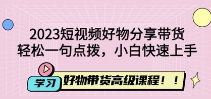 2023短视频好物分享带货，好物带货高级课程，轻松一句点拨，小白快速上手