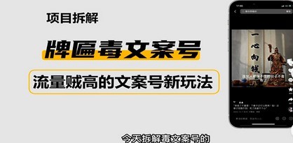 2023抖音快手毒文案新玩法，牌匾文案号，起号快易变现