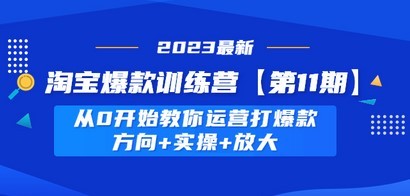 淘宝爆款训练营【第11期】 从0开始教你运营打爆款，方向+实操+放大
