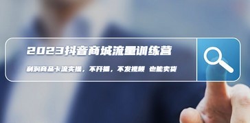 2023抖音商城流量班：利润商品卡流实操，不开播-不发视频-也能卖货(无水印)