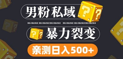 男粉私域项目：亲测男粉裂变日入500+（视频教程）