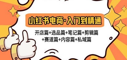 小红书电商入门到精通 开店篇+选品篇+笔记篇+剪辑篇+赛道篇+内容篇+私域篇
