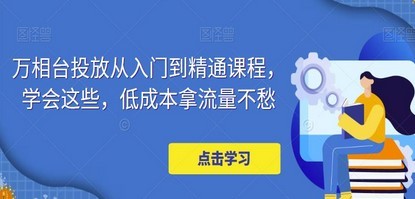 万相台投放·新手到精通课程，学会这些，低成本拿流量不愁！