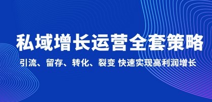 私域增长运营全套策略：引流、留存、转化、裂变 快速实现高利润增长