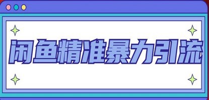 闲鱼精准暴力引流全系列课程，每天被动精准引流200+客源技术（8节视频课）