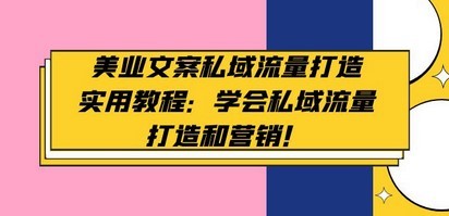 美业文案私域流量打造实用教程：学会私域流量打造和营销！