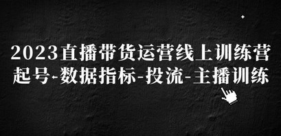 2023直播带货运营线上训练营，起号-数据指标-投流-主播训练