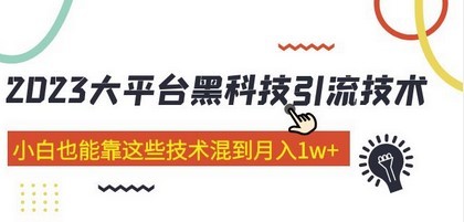 价值4899的2023大平台黑科技引流技术 小白也能靠这些技术混到月入1w+29节课