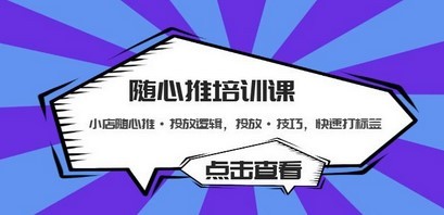 随心推培训课：小店随心推·投放逻辑，投放·技巧，快速打标签