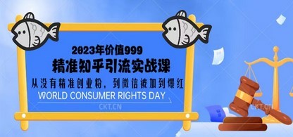 2023价值999的精准知乎引流实战课：从没有精准创业粉 到微信被加到爆红