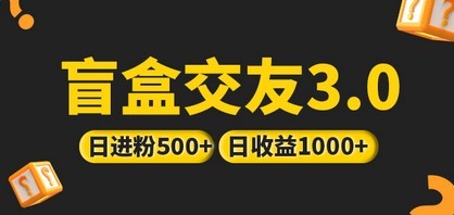 亲测日收益破千 抖音引流丨简单暴力上手简单丨盲盒交友项目
