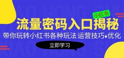 小红书流量密码入口揭秘：带你玩转小红书各种玩法 运营技巧+优化！