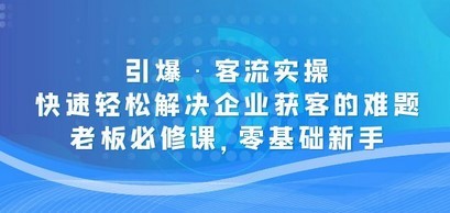 引爆·客流实操：快速轻松解决企业获客的难题，老板必修课，零基础新手