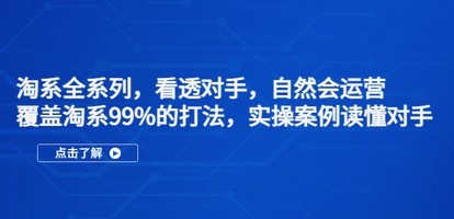 淘系全系列，看透对手，自然会运营，覆盖淘系99%·打法，实操案例读懂对手