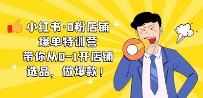 小红书·0粉店铺爆单特训营 带你从0-1开店铺，选品，做爆款（课程+工具包）