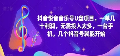抖音音乐号U盘项目 一单几十利润 无需投入太多 一台手机 几个抖音号就开始