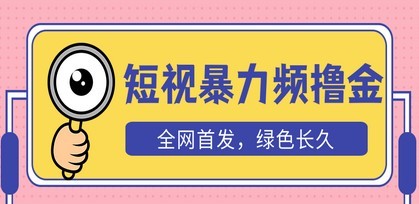 外面收费1680的短视频暴力撸金，日入300+长期可做，赠自动收款平台