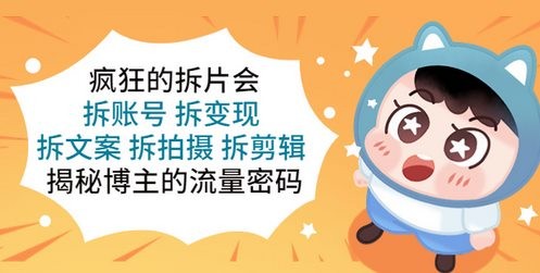 疯狂的拆片会：拆账号 拆变现 拆文案 拆拍摄 拆剪辑 揭秘博主的流量密码