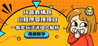 抖音表情包小程序变现项目，一条龙玩法详细大解析，视频版学习！